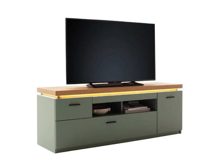 TV-Board Moniz , Salbei grün / Eiche Evoke