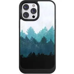 Nivocase Hülle für Apple iPhone 13 Pro Max Handyhülle NIVOcore Case Schwarz Abstrakt Baum Wald (Apple iPhone 13 Pro Max), Smartphone Hülle, Schwarz