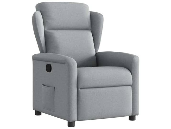 HAQWRDQSG Relaxsessel mit Liegefunktion TV Sessel Stoff Hellgrau Ergonomischer Ruhesessel fürs Wohnzimmer mit verstellbarer Rückenlehne, Fußstütze und praktischer Seitentasche.