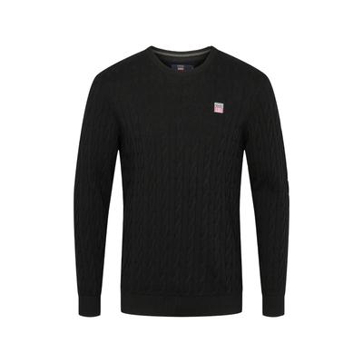 Strickpullover VINSON "VINSON Sweater VMGrant", Herren, Gr. S, schwarz (tap shoe), Obermaterial: 100% Baumwolle, Pullover Strickpullover