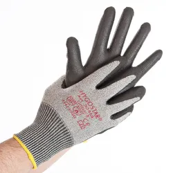 Schnittschutz-Handschuh CUT SAFE PU-Beschichtung, schwarz, Größe M, 10 x 10 Paar