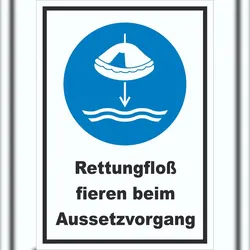HB-Druck Rettungsfloß fieren beim Aussetzvorgang Schild A1 (594x841mm)