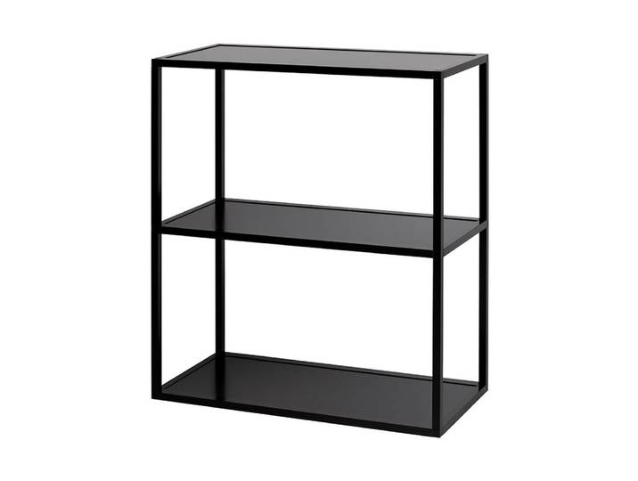 HR Direktverkauf GmbH Standregal Design-Regal Construct mit 3 Ablagen – Schwarz oder Silber, 3 Ablageböden aus stabilen Aluminium-Verbundplatten