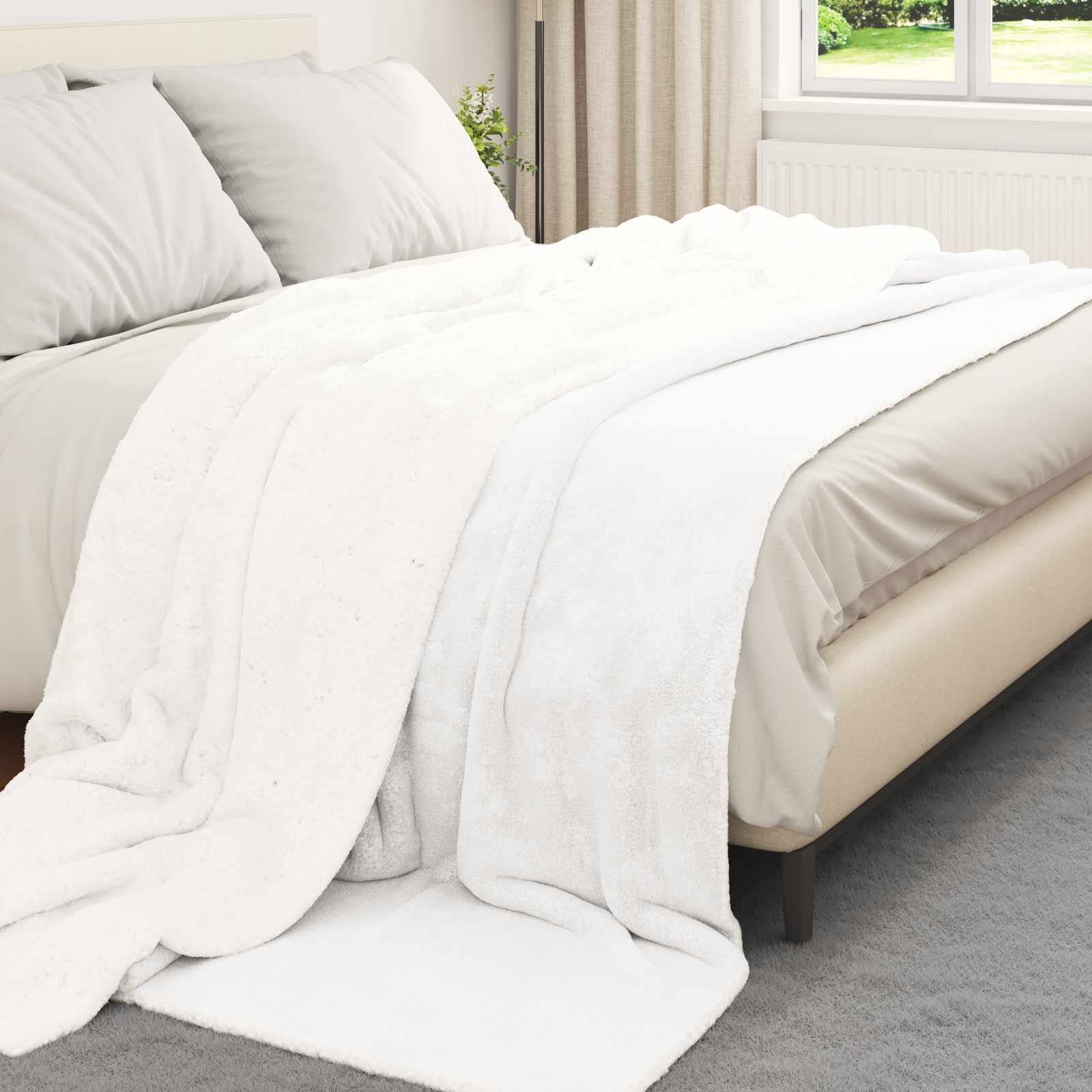 vidaXL plaid Blanc 220 x 240 cm 2,67 kg Polaire