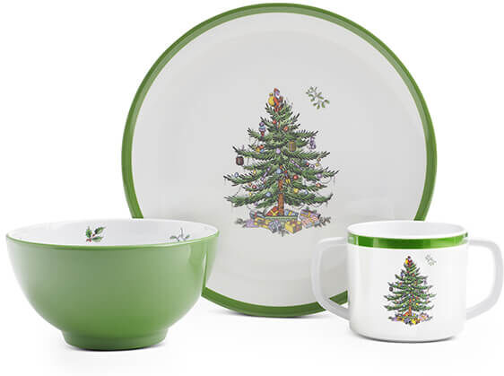 Spode Christmas Tree Children's 3 Piece Melamine Set