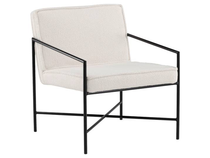 Livetastic Sessel, Schwarz, Weiß, Metall, 66x78x65 cm, abwischbar, Wohnzimmer, Sessel, Sonstige Sessel