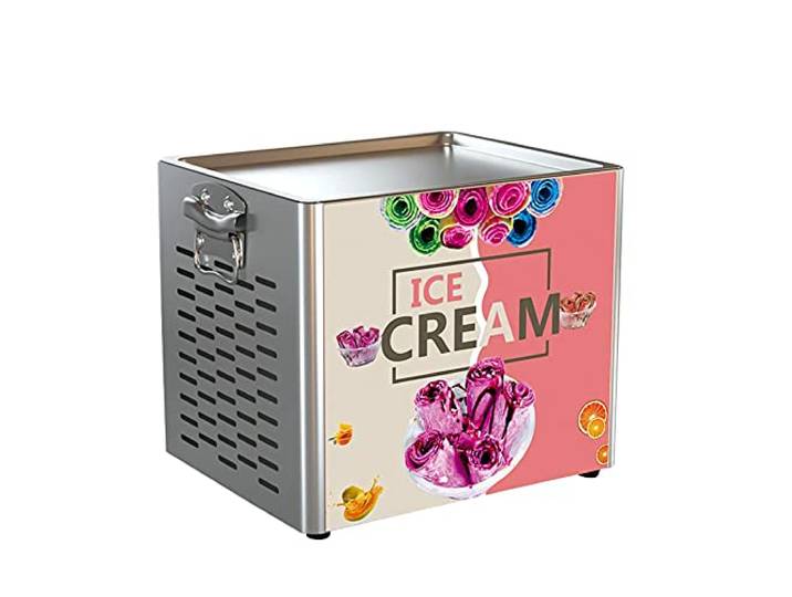 Eiscreme Maschine, Eismaschine, Speiseeisbereiter Edelstahl, Ice Rolls DIY, Rolled Ice Cream Maker für einfaches selbstgemachtes gerolltes Eis, Gelato, Sorbet-Frozen Treat Maker, Rosa