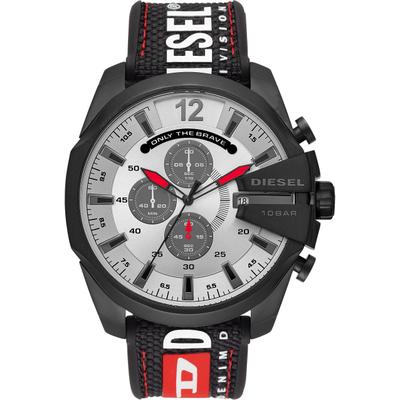 Chronograph DIESEL "MEGA CHIEF", schwarz, Armbanduhren, Herren, Chronograph, Quarzuhr, Armbanduhr, Herrenuhr, Datum, Stoppfunktion, Leuchtzeiger