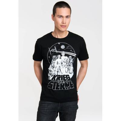 T-Shirt LOGOSHIRT "Krieg der Sterne - Emblem", Herren, Gr. XS, schwarz, 100% Baumwolle, bedruckt, normal, Rundhals, Shirts T-Shirt, mit coolem Frontprint