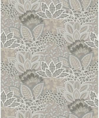 York Wallcoverings - Catherine Taupe Botanical Wallpaper