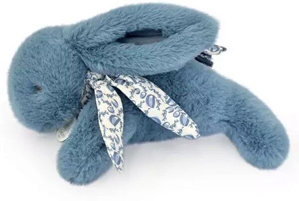 Lapin DOUDOU : Peluche lapin Bleu 25 cm - Doudou et Compagnie