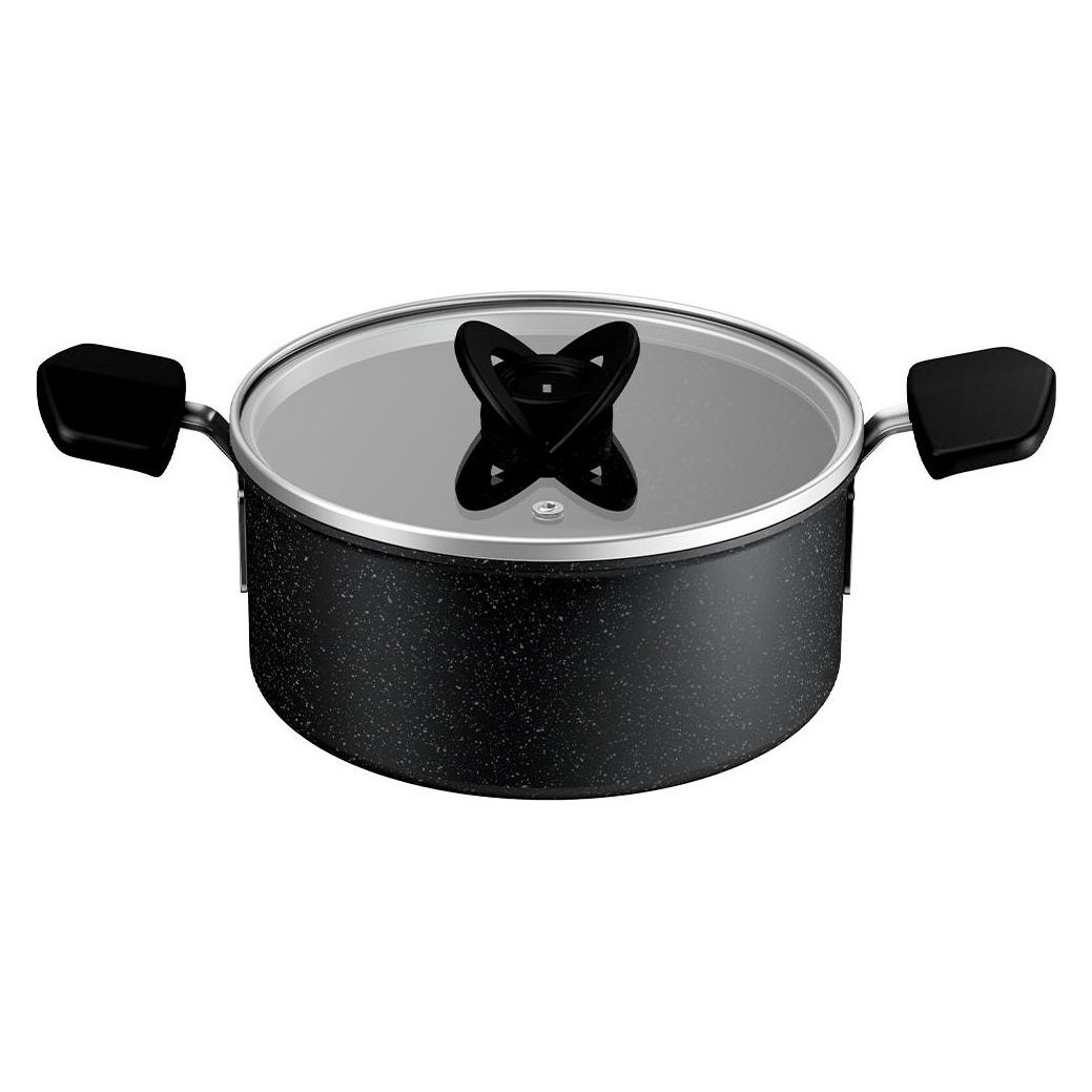 Tefal Excell Cook Pot, 20 cm / 2.7 L, Glass Lid, Black (Kochtopf, Aluminium) (67090266)