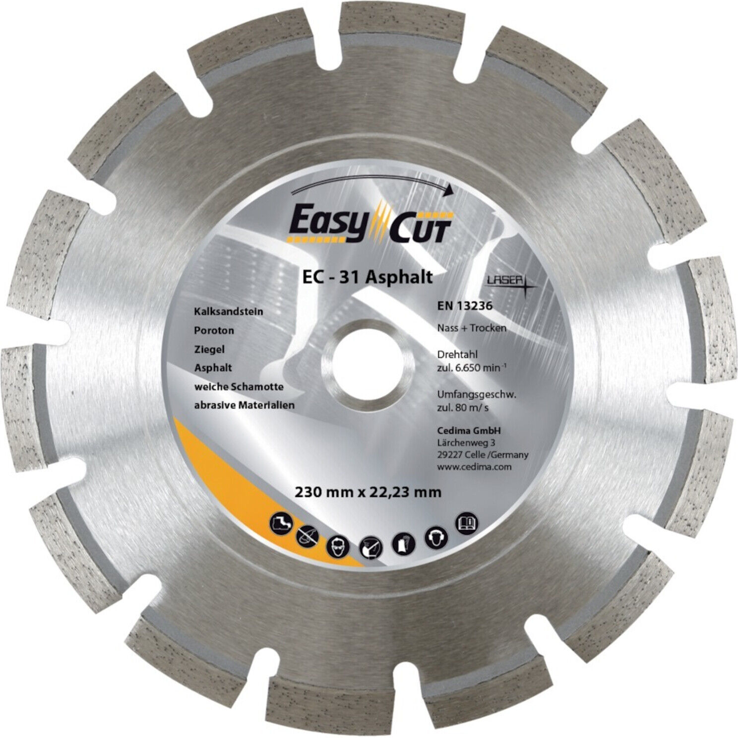 CEDIMA Diamant-Trennscheibe EC- 31 125x2,1x10x22,23mm (10000811)