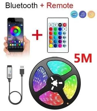 Uplifted Finds Tape Bluetooth USB LED Strip Light RGB Flexible Self Adhesive Lighting 5 M