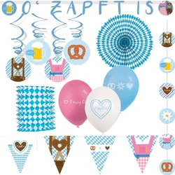 Partyset 20 tlg. Oktoberfest Deko Wiesn Dekoration Dirndl Lederhose Partyartikel
