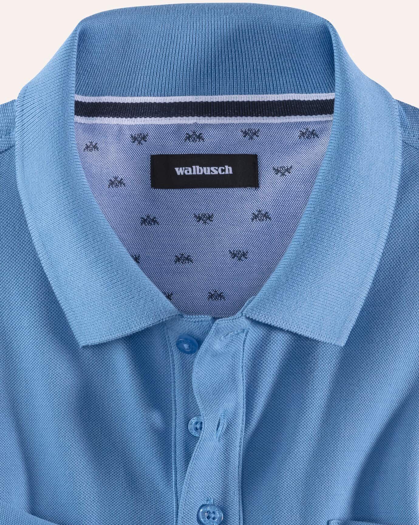 Walbusch Pique-Polo Pima Cotton, , Farbe Blau, 54, feine Pima-Baumwolle weich und atmungsaktiv Herren