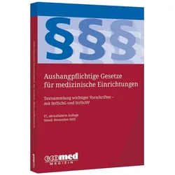 Aushangpflichtige Gesetze für medizinische Einrichtungen, Fachbücher