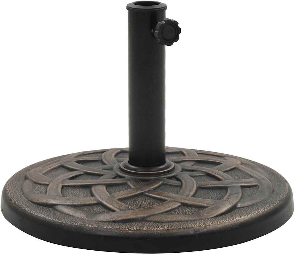 vidaXL Socle rond de parasol Polyrésine 11 kg Bronze