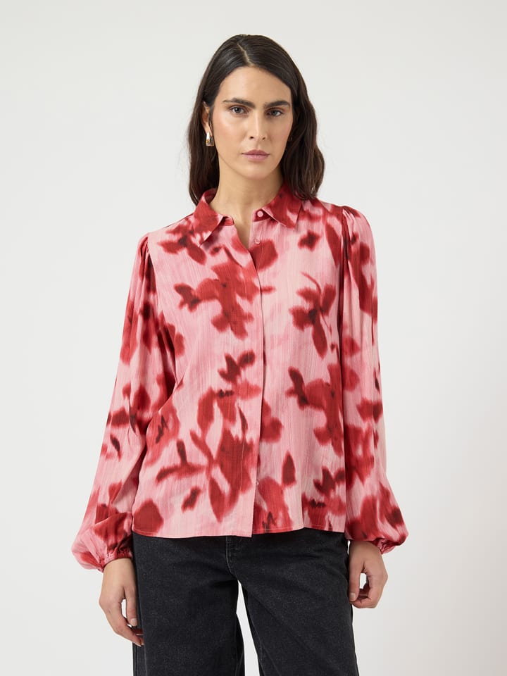 YAS Bluse in Rosa/ Rot - 40