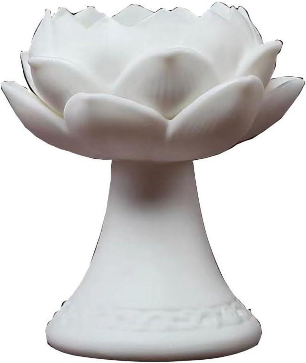 Lotus Kaarshouder Boeddha Lamp Jade Wit Keramisch Kunstwerk