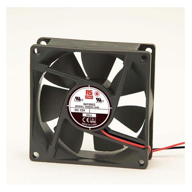 RS PRO Lüfter 80x80x25mm 12VDC 3W 68m³/h (80 mm) (5415053)