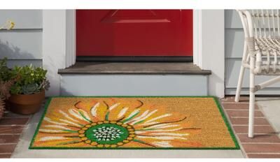 Lush Decor Summer Flower Coir Welcome Door Mat