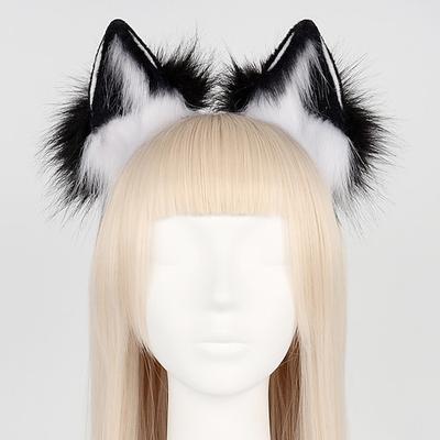 flauschiges Fuchsohren Stirnband handgemachtes Cos-Kostüm mit realistischen Merkmalen Cosplay Kawaii Requisiten Karneval Kopf Accessoires