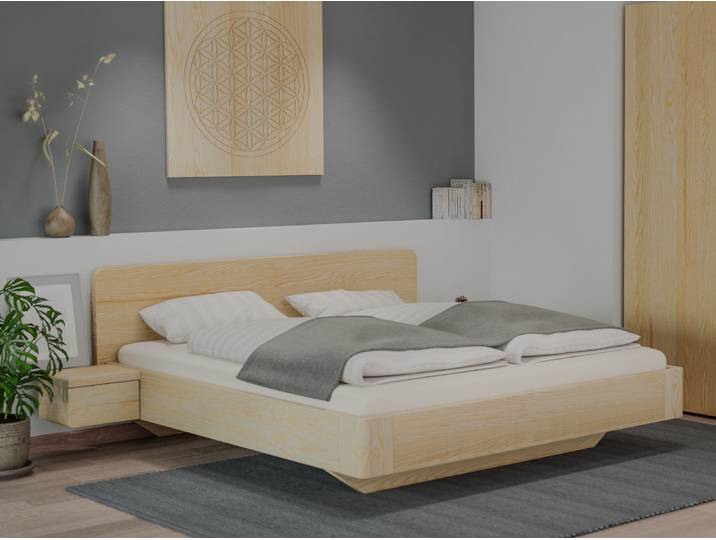 Eschenbett „Clara“ 160 x 200 cm Massivholz Esche