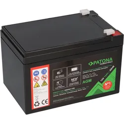 PATONA Premium AGM Blei Akku 12V 12Ah 20HR 1800 Zyklen