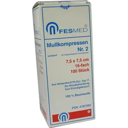 Mullkompresse Gr2 Unsteril 7.5x7.5 Es 16F 100 ST