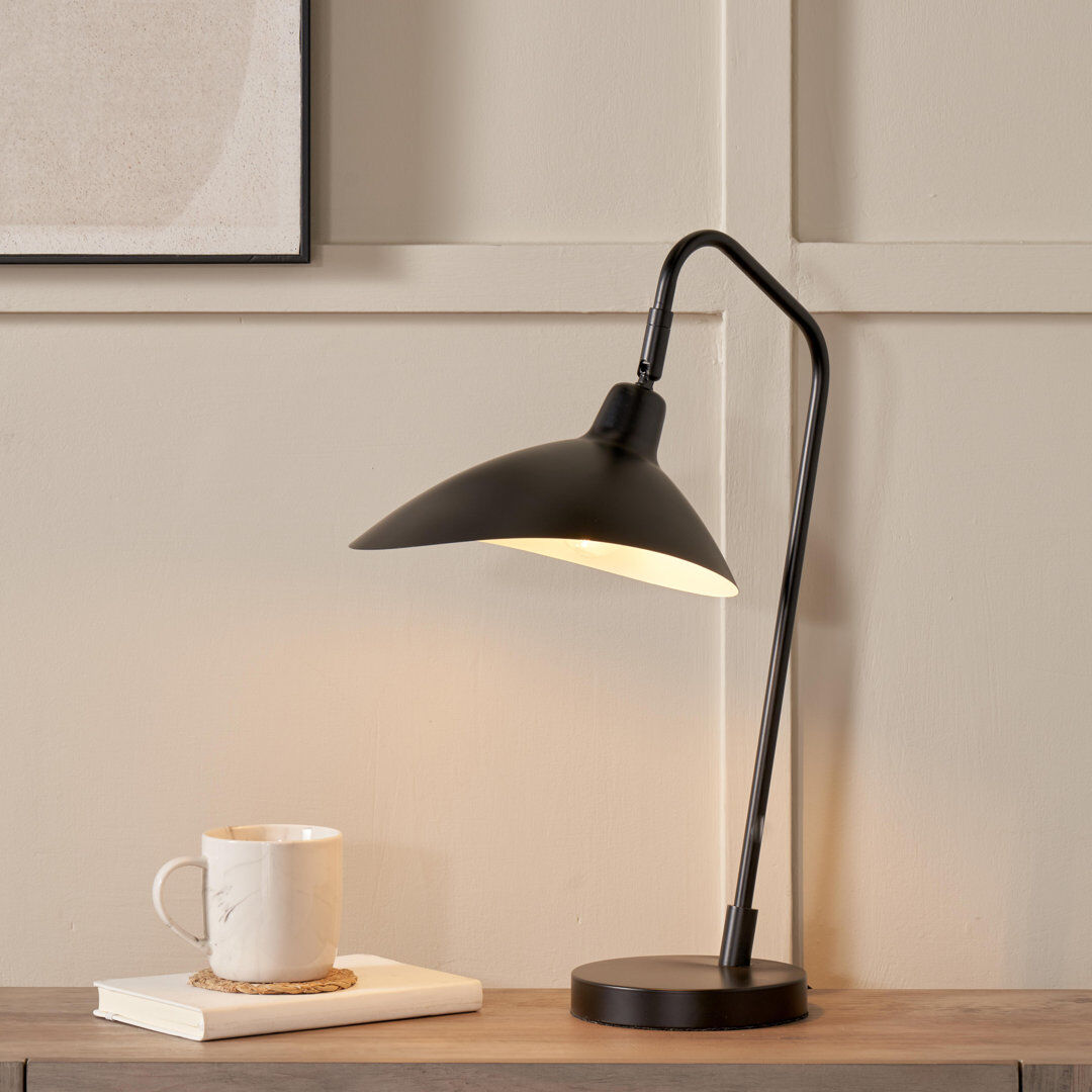 George Oliver Toulon Metal Table Lamp Black 50cm H X 22cm W X 39cm D