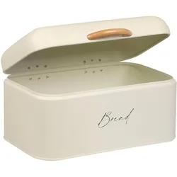 Kesper Brotkasten Spruch Metall weiss, Brotaufbewahrung, Weiss