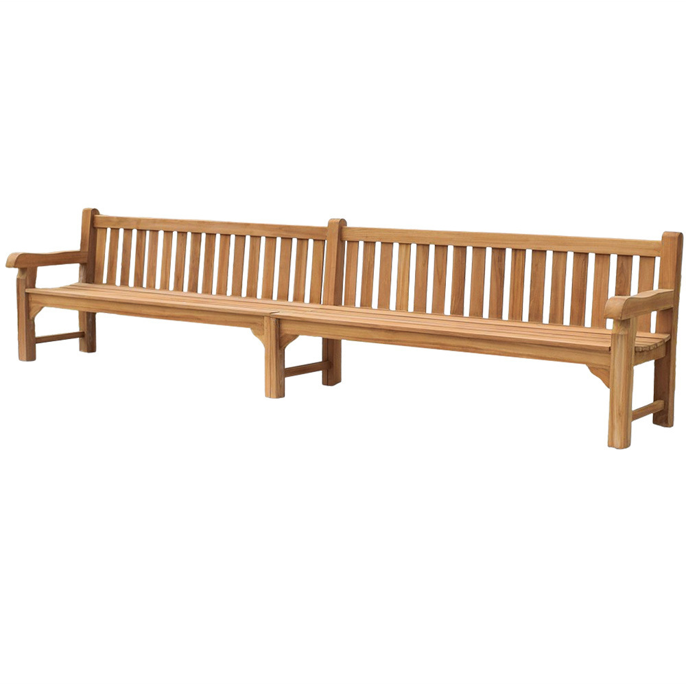 Teako Design Gartenbank Piceno Teakholz Massiv Wetterfest 350x60x92cm