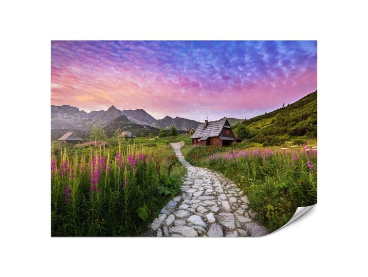 FOTOTAPETE für Schlafzimmer Berglandschaft Holzchalet Natur 200x140