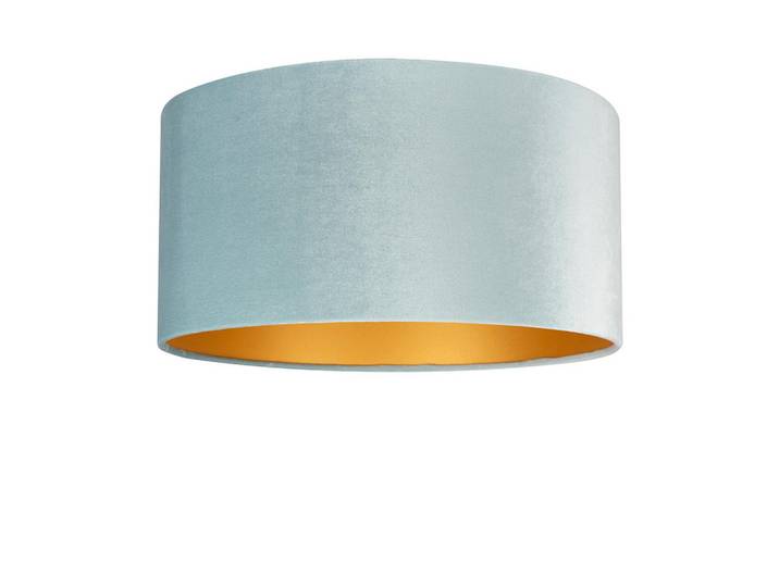 Leuchtenschirm Velour, Hellblau, Metall, zylindrisch, E27, 25 cm, Lampen & Leuchten, Innenbeleuchtung, Lampenschirme