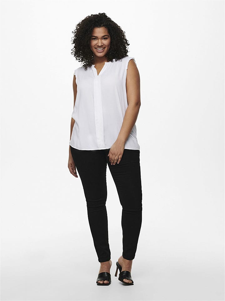 ONLY Carmakoma Bluse in Weiß - 48