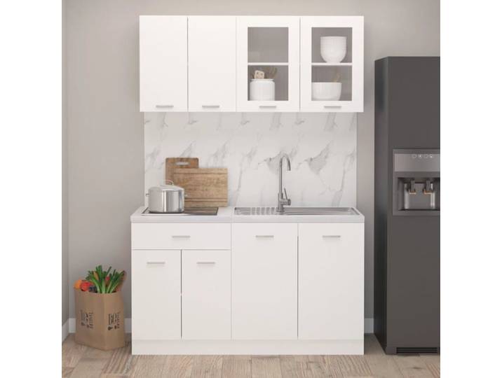 Ensemble de meubles de cuisine - - Lyon - Bois d'ingénierie - Blanc
