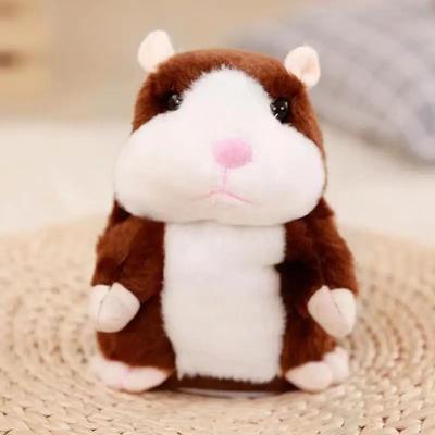 Inspire Select Talking Hamster Plush Toy Voice Repeater & Nodding Doll, Funny Interactive Kids Gift For Toddlers, Soothing Play Pal dark Brown