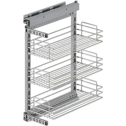 Emuca, Transportwagen, Pullout trolley with soft close 300 Chrome plated Steel (30 kg)