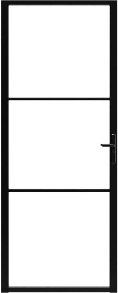 Brayden Studio Hobucken Glass Internal Door Black 201.5cm H x 83cm W x 35cm D