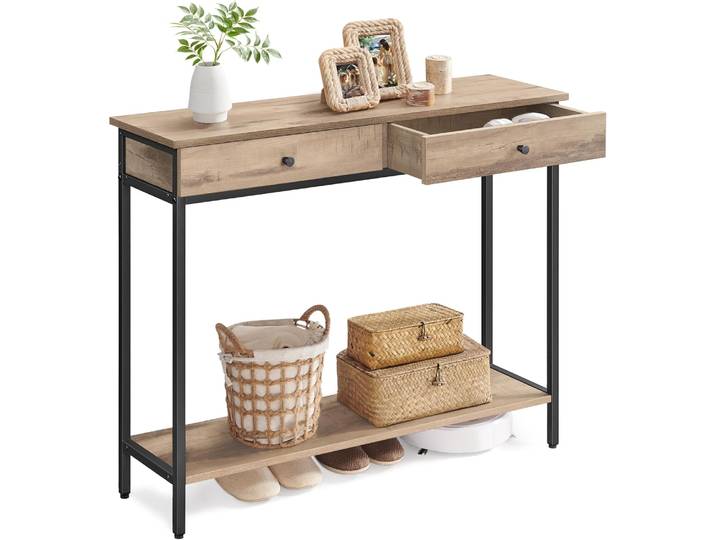 Konsolentisch mit 2 Schubladen Industrie Design Stahlgestell