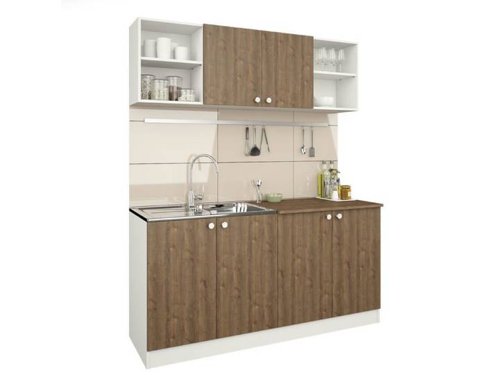 Set Cuisine Sena haaus Chêne Bronze/Blanc L 160 cm