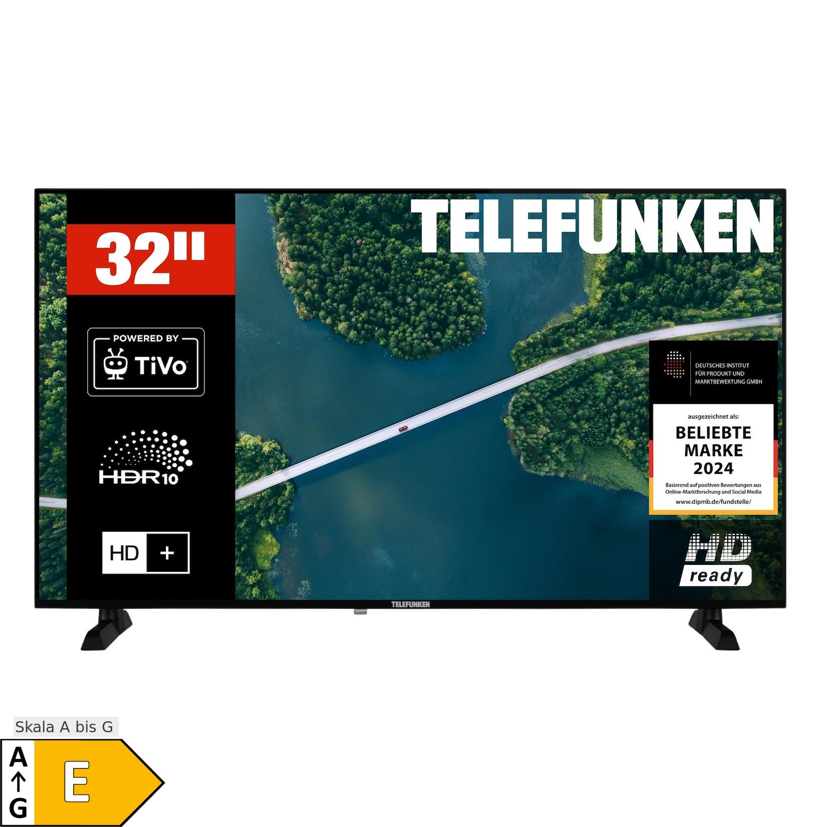 Telefunken XH32TP900S Fernseher 32 Zoll Smart TV powered by TiVo HD, HDR TV, HD+ 6 Monate (2026)