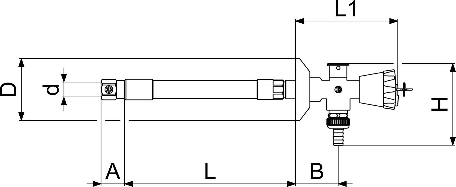 SCHLÖSSER JS FROST-TEC buitenbehuizing RB+RV 160-260 mm DN15 grijs/crèmewit afsluitbaar