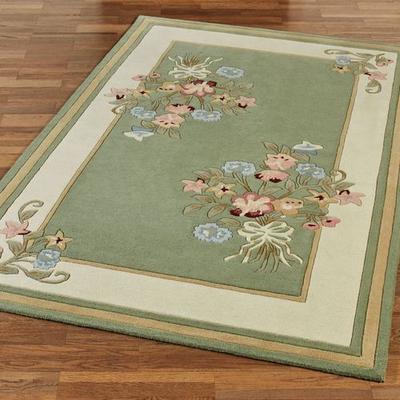 Touch of Class "Garden Bouquet Rectangle Rug Sage, 8' x 10'6"", Sage"