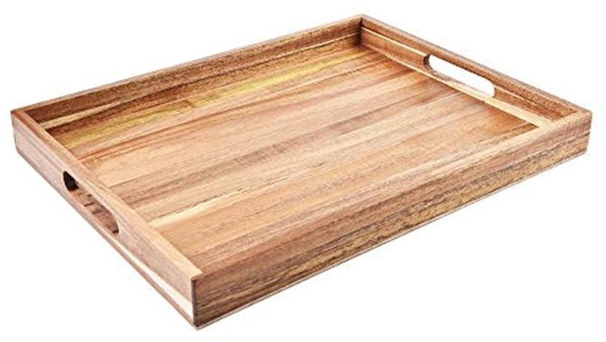 Decoratief Acacia Houten Dienblad met Handgrepen