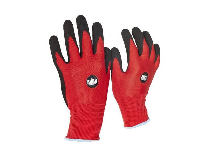 Ayce Gartenhandschuhe Nitril Gefüttert Rot-Schwarz