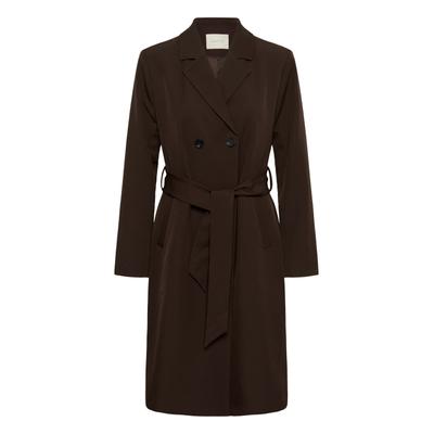 Blusenblazer KAFFE "Damen Blazer KAlima", Damen, Gr. 42, braun (coffee bean), Obermaterial: 95% Polyester Pol. recyc.. 5% Elasthan EL., Blazer Blusenblazer