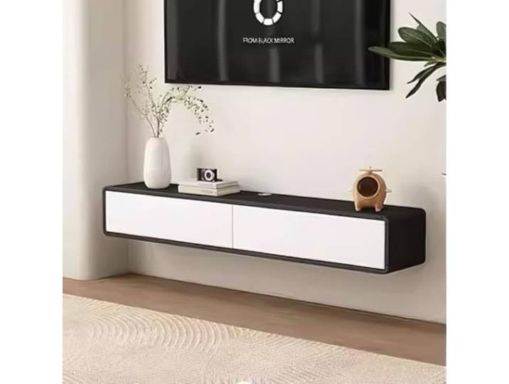 tv schrank Moderner schwebender TV-Ständer mit Konsole zur Wandmontage Geräumiger Stauraum for Wohnzimmer und Büro