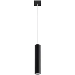 Pendelleuchte schwarz Metall Hängeleuchte schwarz Zylinder Hängelampe schwarz Modern, aus Stahl, 1x GU10, DxH 8x100 cm